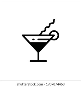 Martini vector icon. Alcohol flat sign design. Martini symbol pictogram. Alcohol drink icon