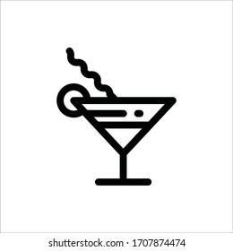 Martini vector icon. Alcohol flat sign design. Martini symbol pictogram. Alcohol drink icon