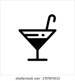 Martini vector icon. Alcohol flat sign design. Martini symbol pictogram. Alcohol drink icon