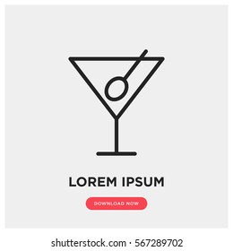 martini vector icon, alcohol symbol. Modern, simple flat vector illustration for web site or mobile app