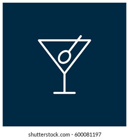 martini vector icon, olive alcohol symbol. Modern, simple flat vector illustration for web site or mobile app