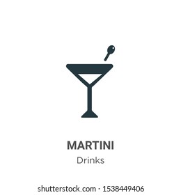 Martini vector icon on white background. Flat vector martini icon symbol sign from modern drinks collection for mobile concept and web apps design.