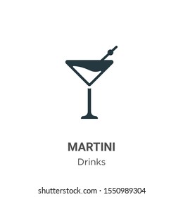 Martini vector icon on white background. Flat vector martini icon symbol sign from modern drinks collection for mobile concept and web apps design.