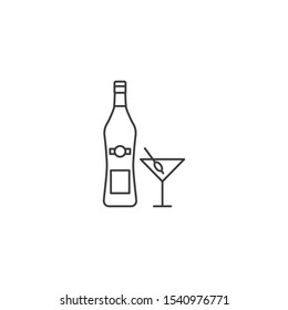 Martini vector icon outline style