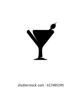 Martini vector logo illustration isolated sign symbol. Icon pictogram for web graphics