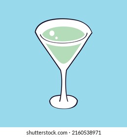 Martini vermouth cocktail glass vector illustration