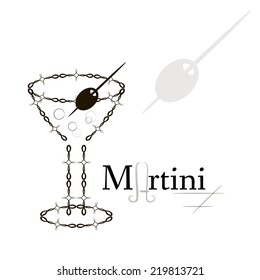 Martini, white background