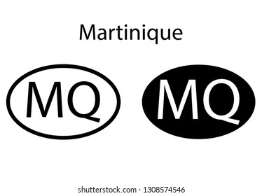 	Martinique country code icon.  Iso code country domain name.   MQ  - 	Martinique abbreviated. vector
