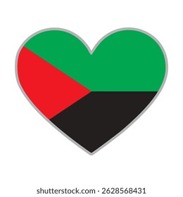 Bandeira da Martinica. Bandeira do amor de Martinica. Bandeira da Martinica em forma de coração. Símbolo de amor. Ilustração vetorial.