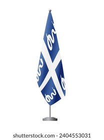 Martinique flag on flag stand for official meetings, transparent background, vector