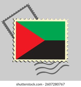 Martinique flag postage stamp. Isolated vector illustration on grey post stamp background