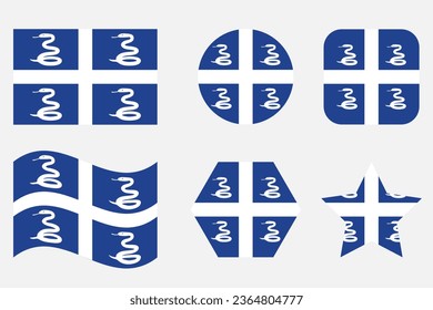 Martinique flag simple illustration for independence day or election