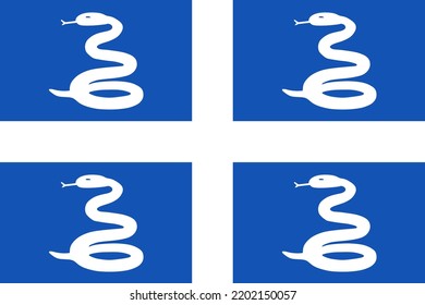 Martinique flag vector illustration. Emblem banner of Caribbean island.