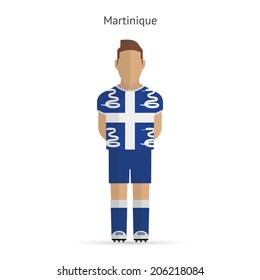 Martinique football player. Soccer uniform. Vector illustration.