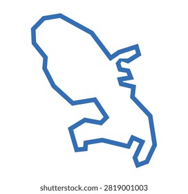 Martinique Map Blue Outline Vector Illustration