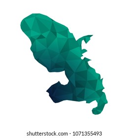 Martinique map - Colorful Polygonal map of Martinique rumpled triangular low poly style gradient graphic background , Vector illustration eps 10.
