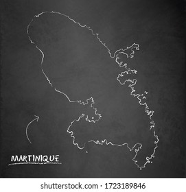 Martinique map, design card blackboard chalkboard vector