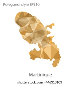 Martinique map in geometric polygonal style.Abstract gems triangle,modern design background.Vector Illustration EPS10.
