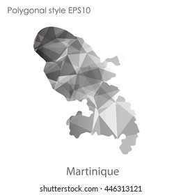 Martinique map in geometric polygonal style.Abstract gems triangle,modern design background.Vector Illustration EPS10.