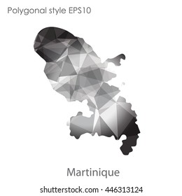 Martinique map in geometric polygonal style.Abstract gems triangle,modern design background.Vector Illustration EPS10.