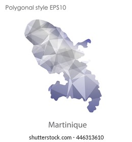 Martinique map in geometric polygonal style.Abstract gems triangle,modern design background.Vector Illustration EPS10.