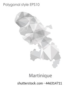 Martinique map in geometric polygonal style.Abstract gems triangle,modern design background.Vector Illustration EPS10.