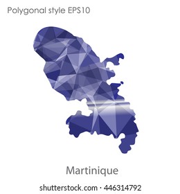 Martinique map in geometric polygonal style.Abstract gems triangle,modern design background.Vector Illustration EPS10.