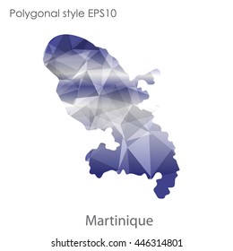 Martinique map in geometric polygonal style.Abstract gems triangle,modern design background.Vector Illustration EPS10.