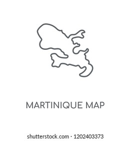 Martinique map linear icon. Martinique map concept stroke symbol design. Thin graphic elements vector illustration, outline pattern on a white background, eps 10.