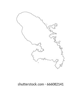 Martinique map on the white background. Vector illustration