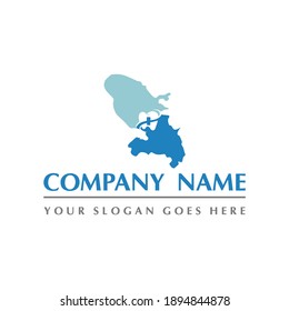 martinique map and teeth dental care symbol logo vector
