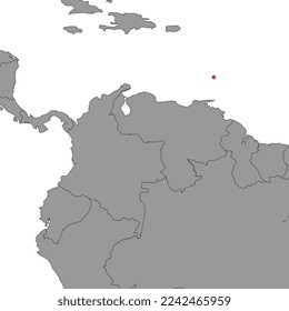 Martinica en el mapa del mundo. Ilustración vectorial.