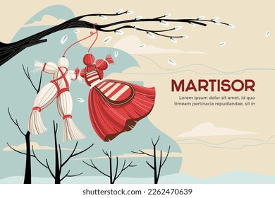 Martisor background mean Moldovan  Romanian and Bulgarian symbol for spring beginning