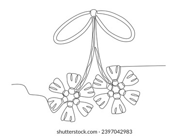 A Martisor for celebration. Martisor one-line drawing