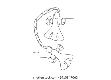 A Martisor with a doll hanger. Martisor one-line drawing