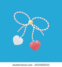 Martisor element watercolor vector illustration