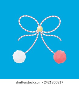 Martisor element watercolor vector illustration