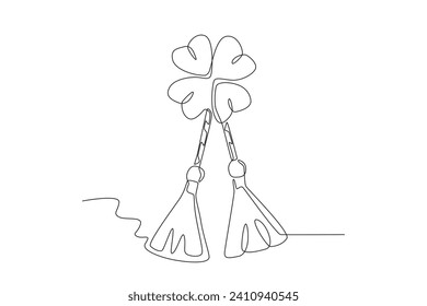 A Martisor emblem of belief. Martisor one-line drawing