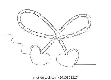 A Martisor emblem of love. Martisor one-line drawing