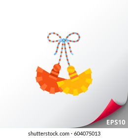 Martisor on string vector icon