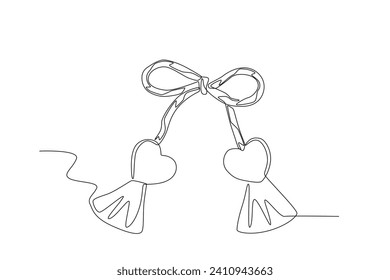 A Martisor symbol of love. Martisor one-line drawing