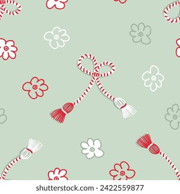 Martisor talisman gift traditional accessory vector seamless pattern. Print for paper, textile and fabric. Perfect surface design.


