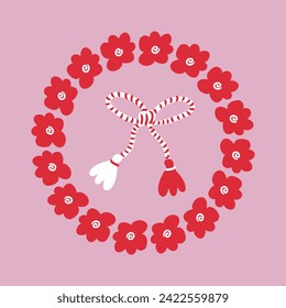 Martisor talisman gift traditional accessory vector illustration. Perfect print for poster, card, sticker. 


