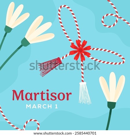 martisor tradition illustration in flat style design