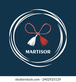 Martisor vector card, illustration. March 1st holiday of spring in Romania and Moldova. Martisor means a holiday that symbolizes the arrival of spring.