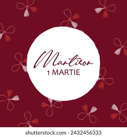 Martisor vector card, illustration. March 1st holiday of spring in Romania and Moldova. Martisor means a holiday that symbolizes the arrival of spring.