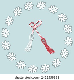 Martisor vector illustration for March 1st day of spring. Perfect print for poster, card, sticker. 



