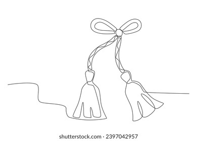 A martyr for the celebration of Romania. Martisor one-line drawing