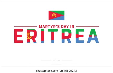 Martyr's Day in Eritrea design on white background, Typographic Design of Martyr's Day in Eritrea, Vector Design of Martyr's Day in Eritrea, Martyr's Day in Eritrea