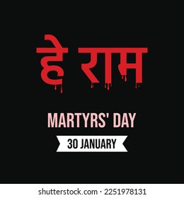 Martyr's Day  Shaheed Diwas January 30 Mahatma Gandhi Vector Design